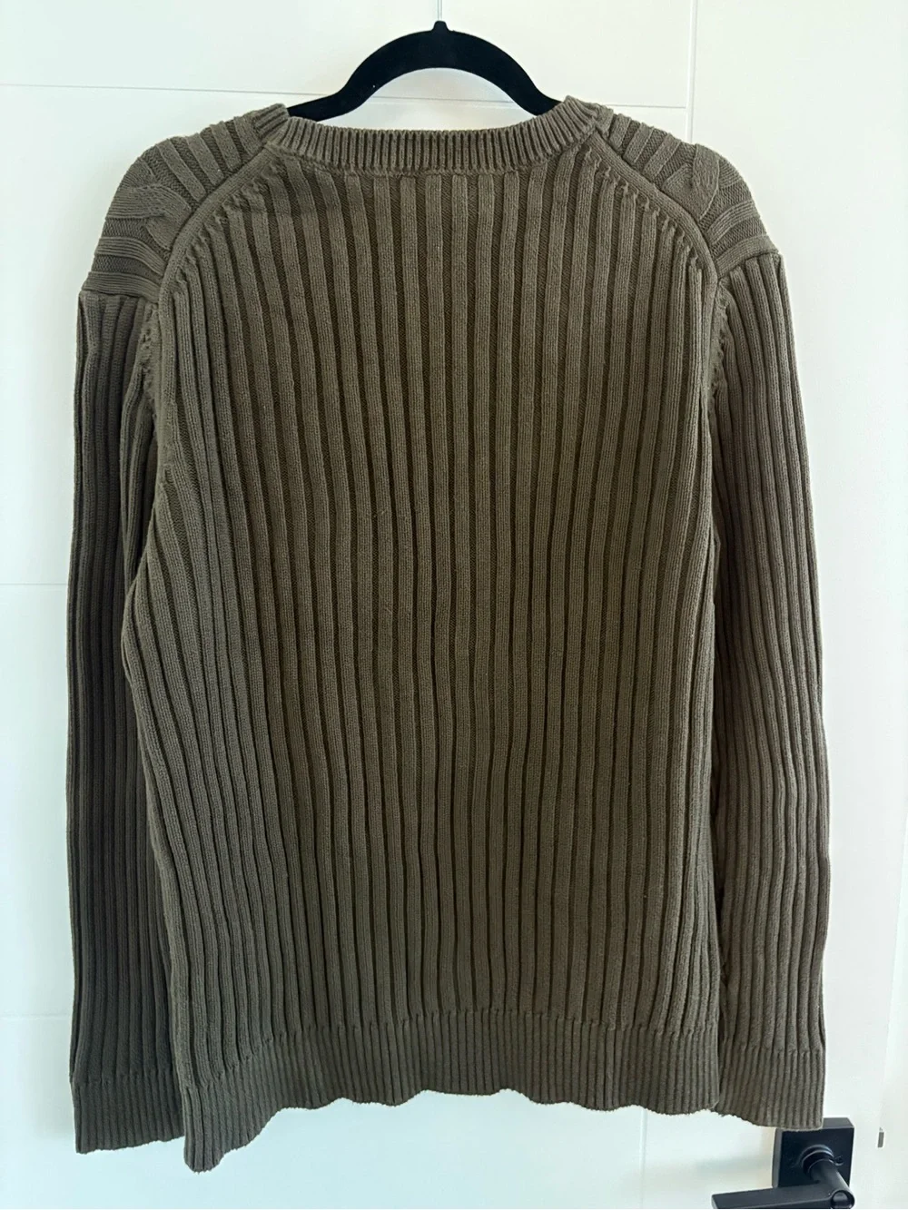Banana Republic Olive Cable Crewneck Sweater 100% Cotton